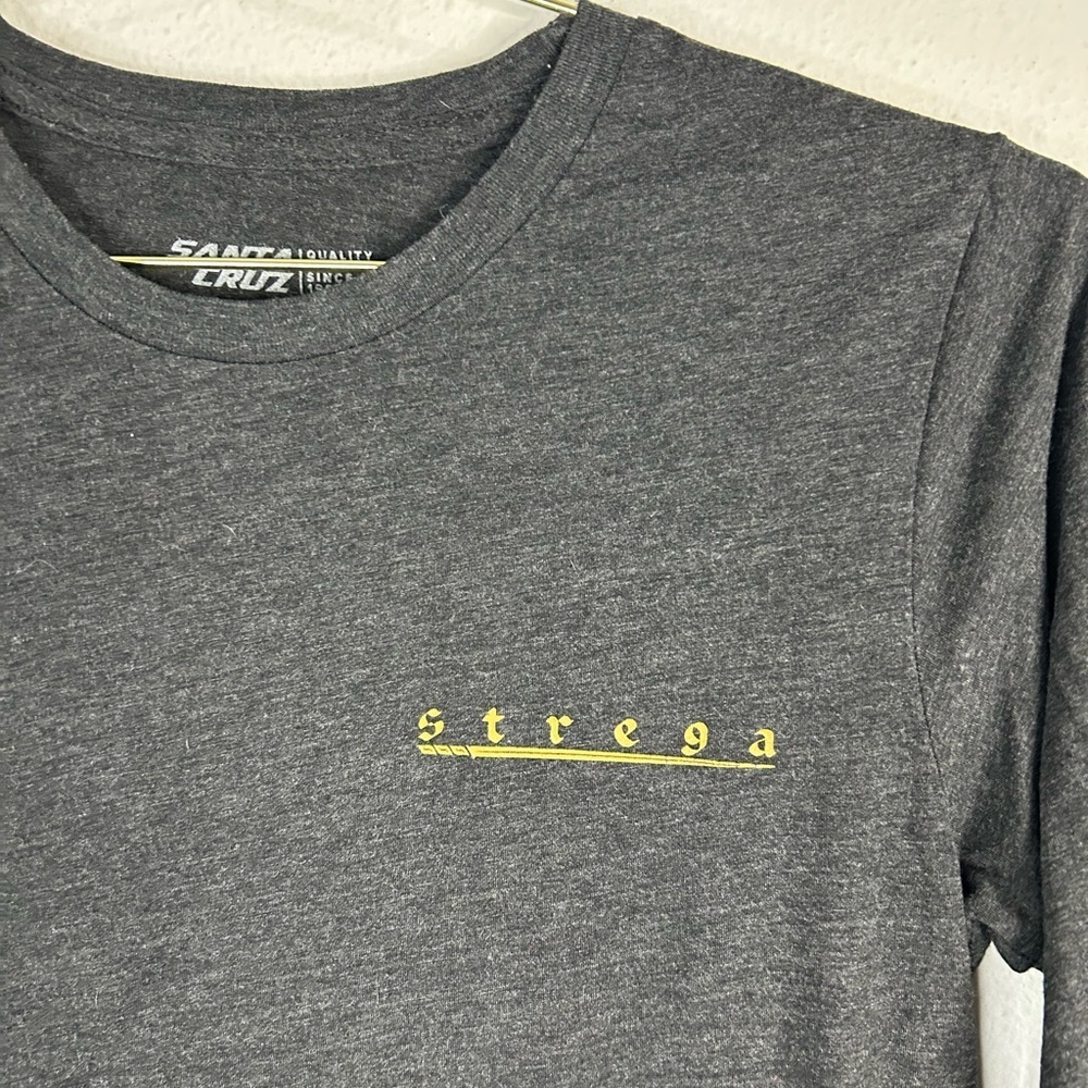 Santa Cruz Long Sleeve Tee Shirt Small Black Strega Logo Chest Script Sleeve - Picture 3 of 6